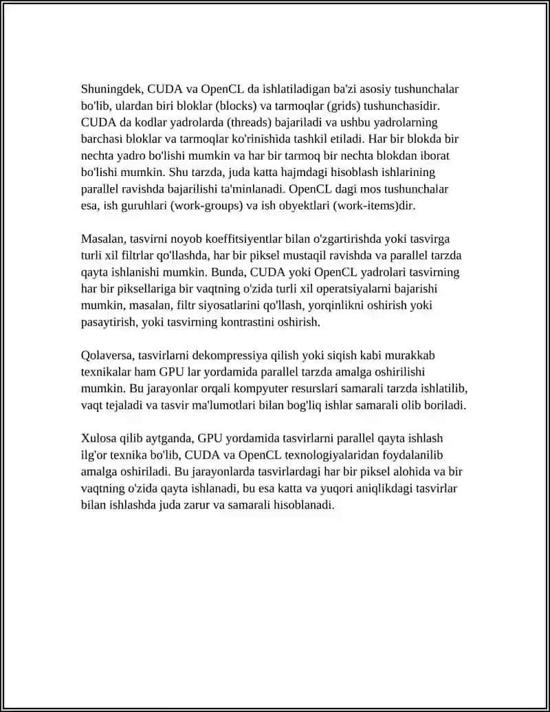 TASVIRNI PARALLEL QAYTA ISHLASH 4