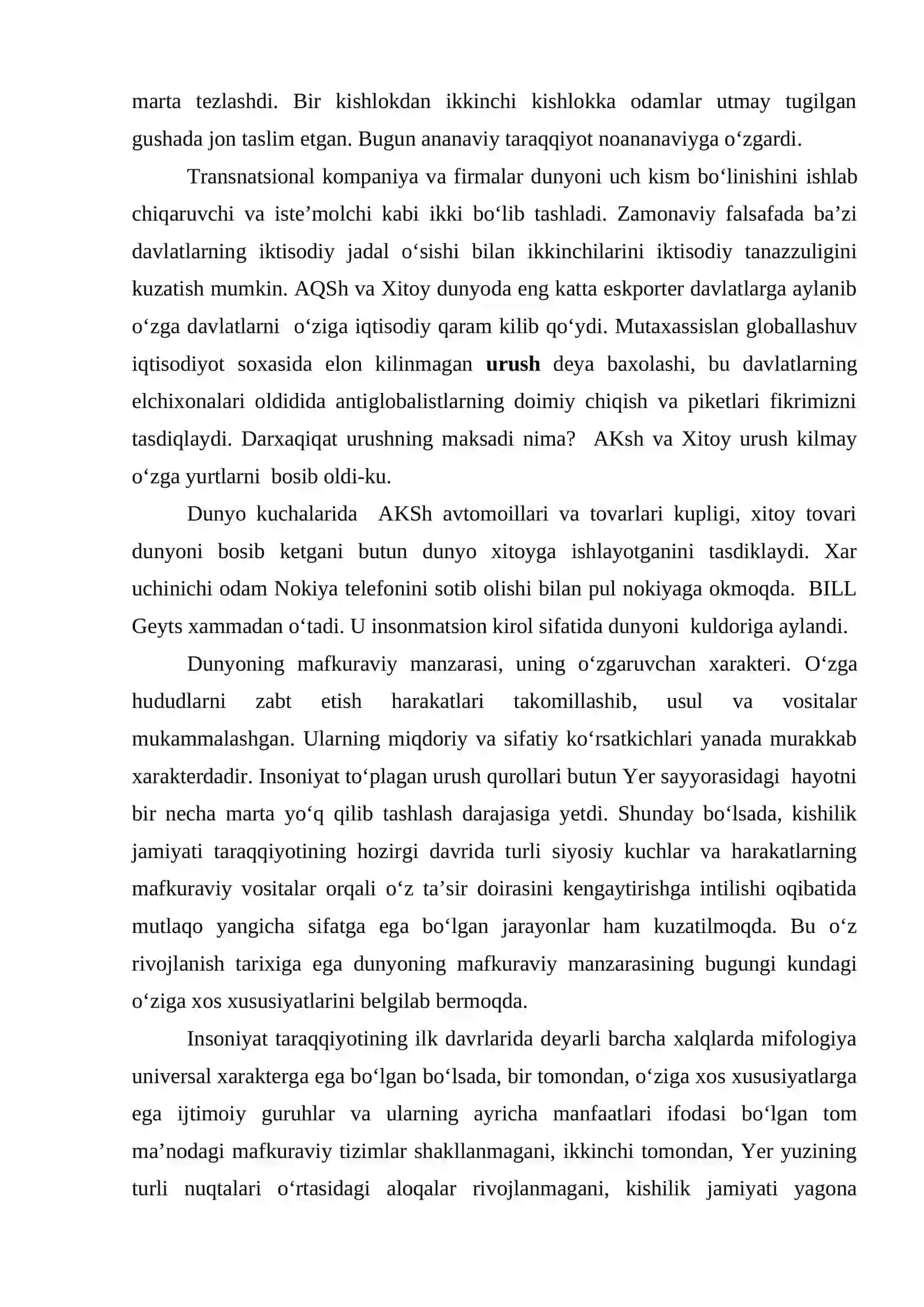 9-mavzu Global jarayonlar va barqaror taraqqiyot 4