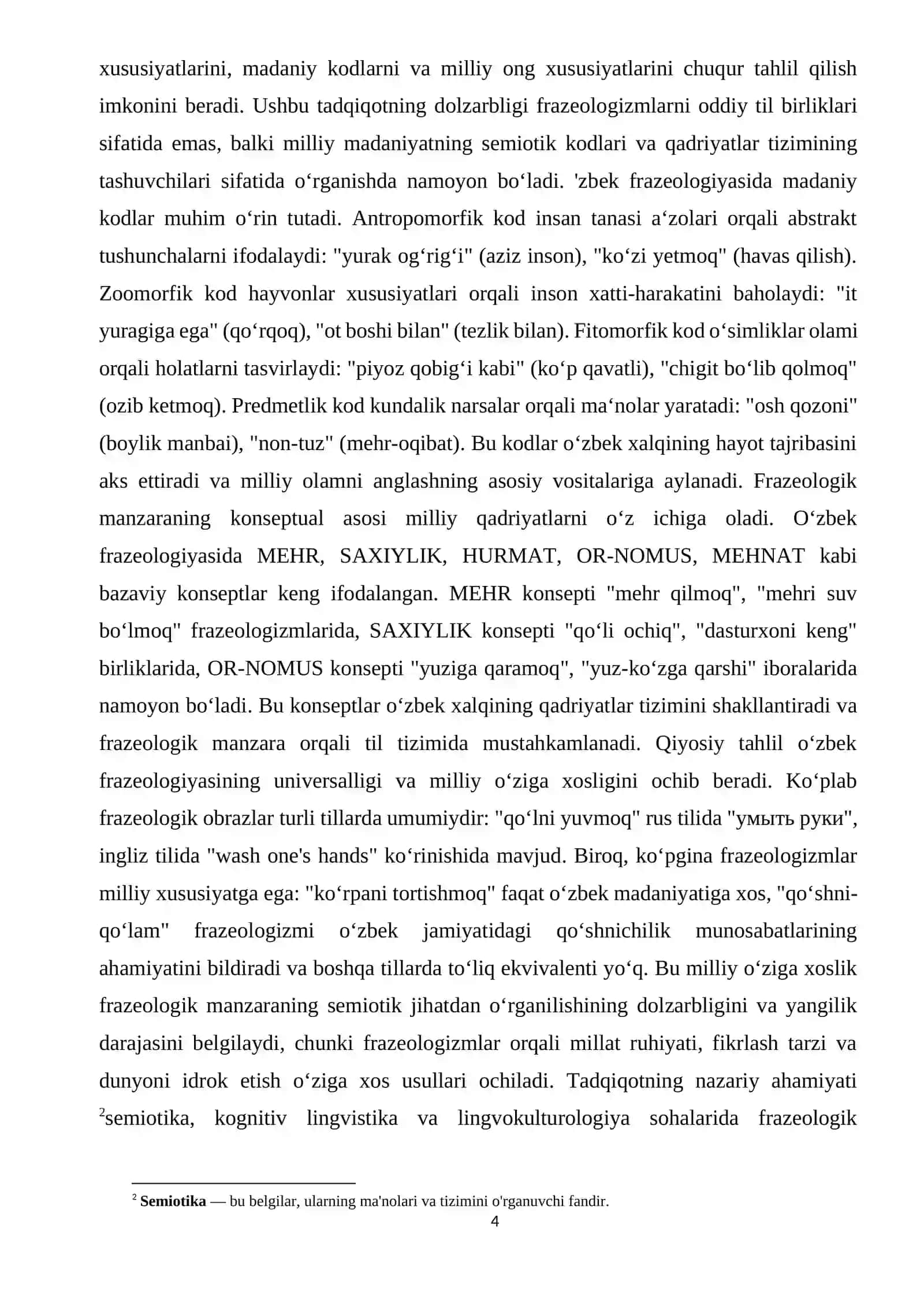 O‘zbek tilida olamning frazeologik manzarasining semiotikasi 4