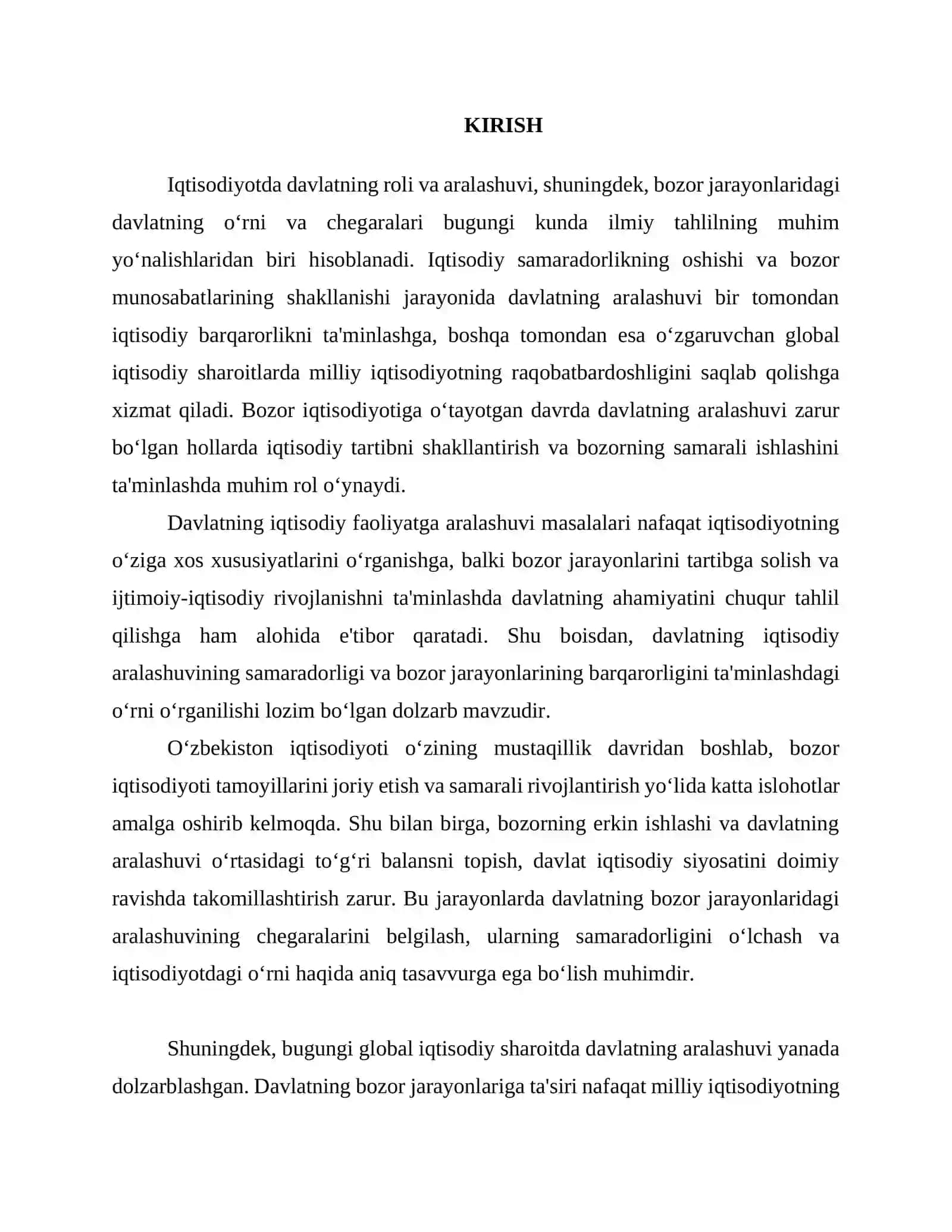 IQTISODIY SAMARADORLIK VA BOZOR JARAYONIGA DAVLAT ARALASHUVINING CHEGARALARI 4