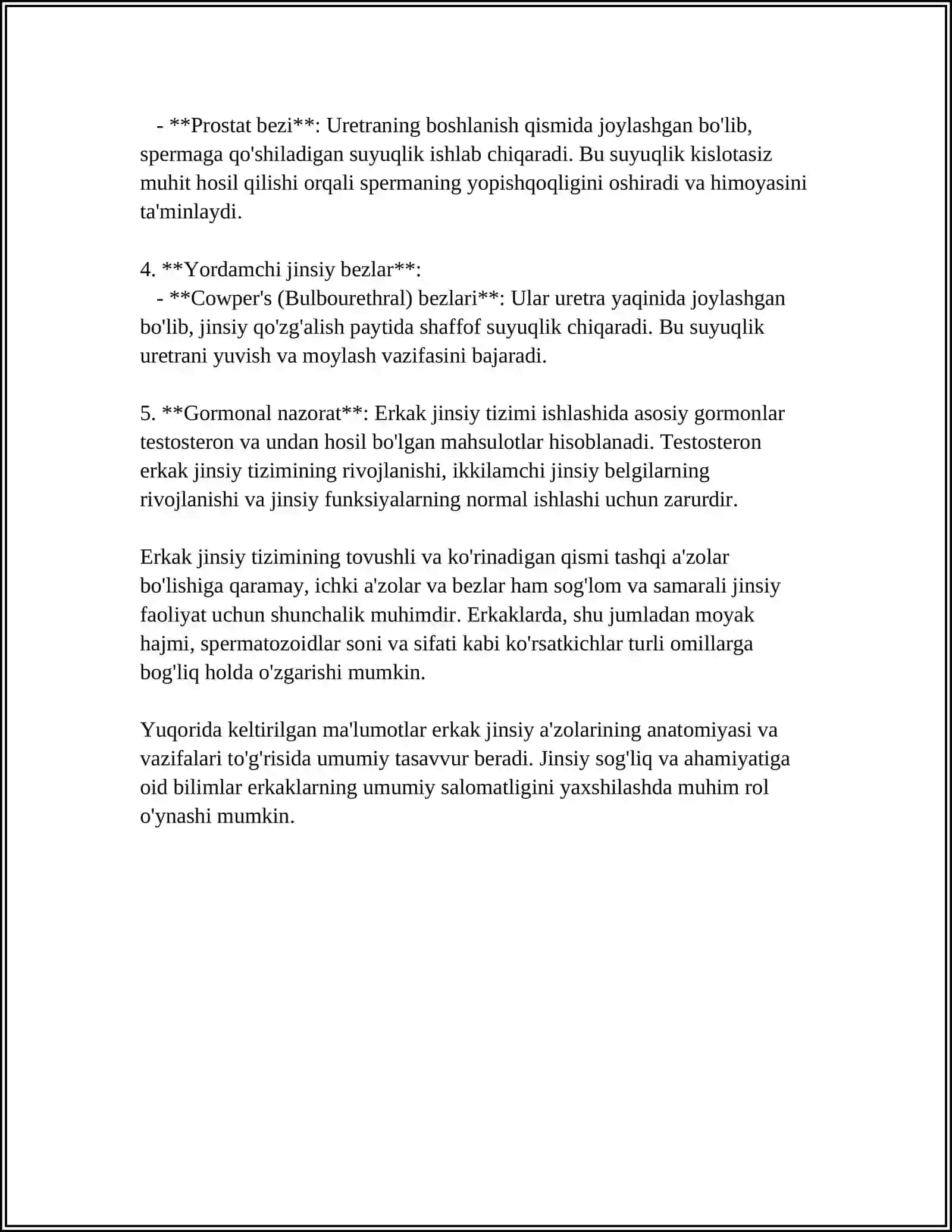 ERKAK VA AYOL TOS A’ZOLARINING TUZULISH XUSUSIYATLARI 4