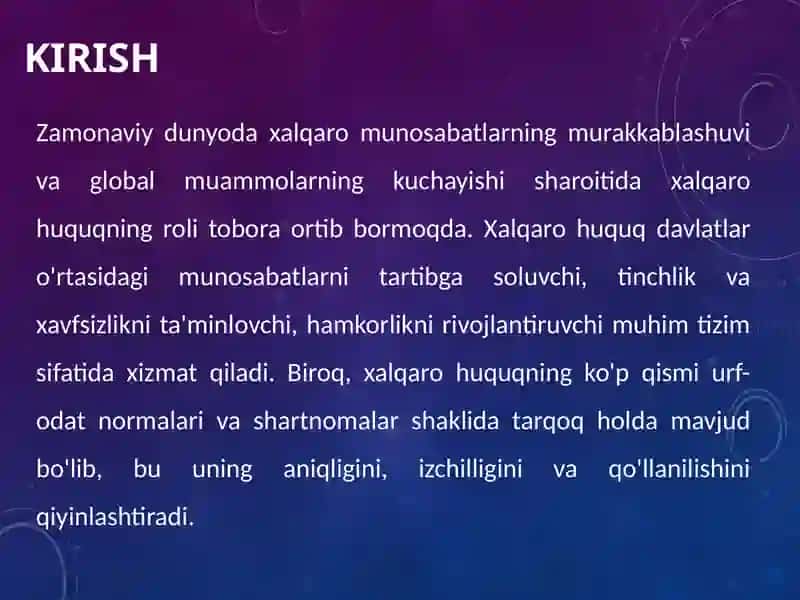 Xalqaro huquqni kodifikatsiya qilish 4