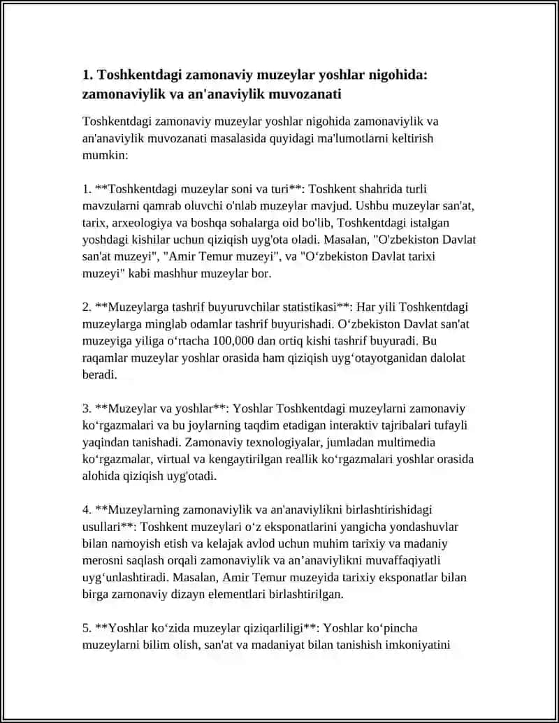 Toshkentdagi zamonaviy muzeylar yoshlar nigohida 4