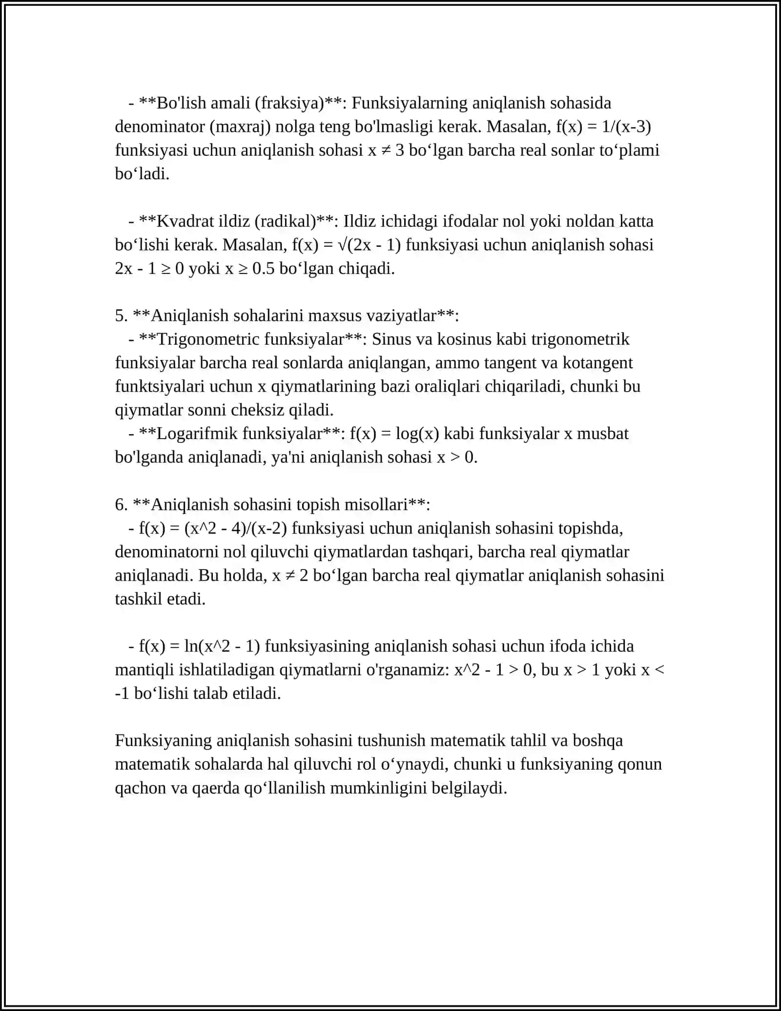 HOSILA YORDAMIDA FUNKSIYANING MONOTONLIKKA TEKSHIRISH 4