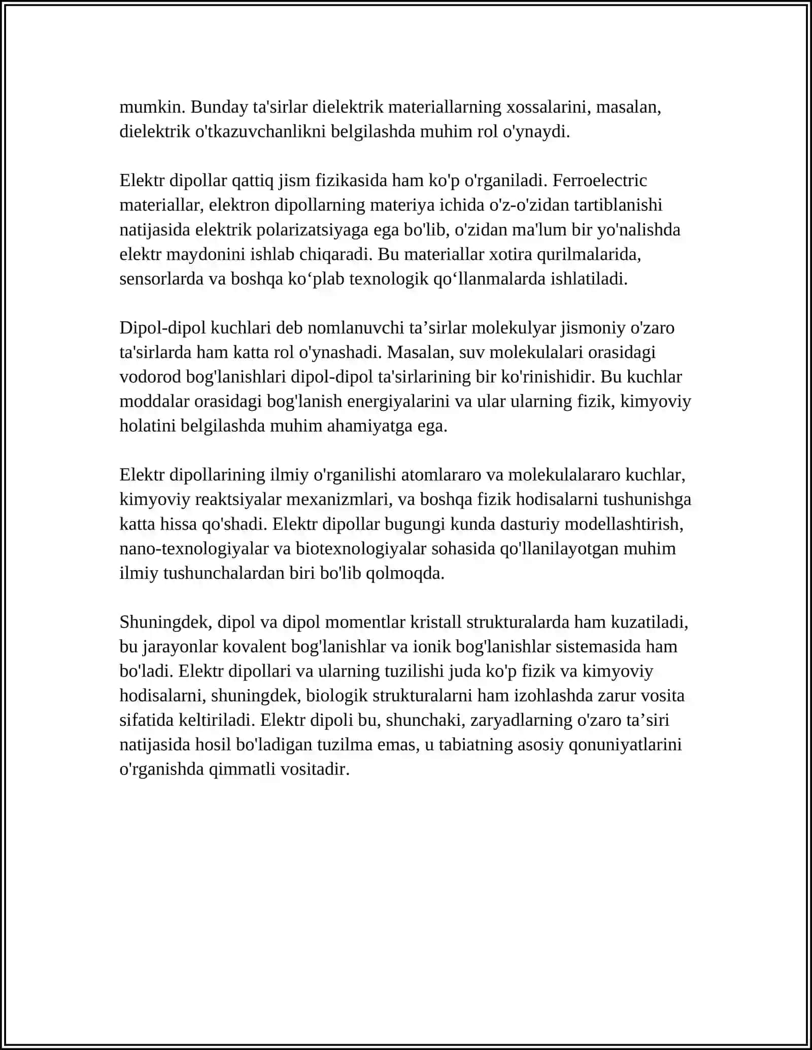 Elektr dipollar va dipol maydoni 4