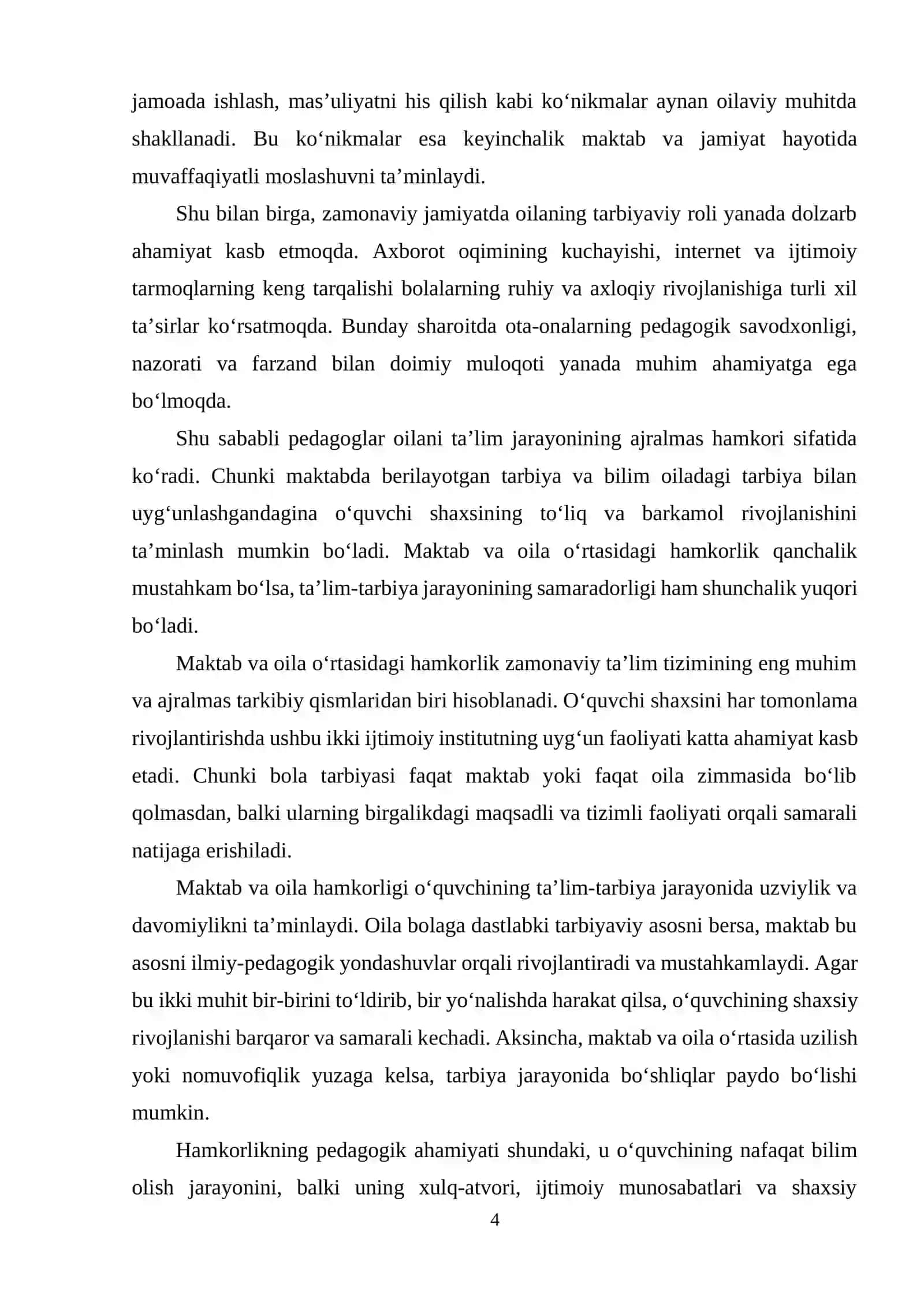 Oilalar bilan ishlashning pedagogik-metodik texnologiyalari. 4