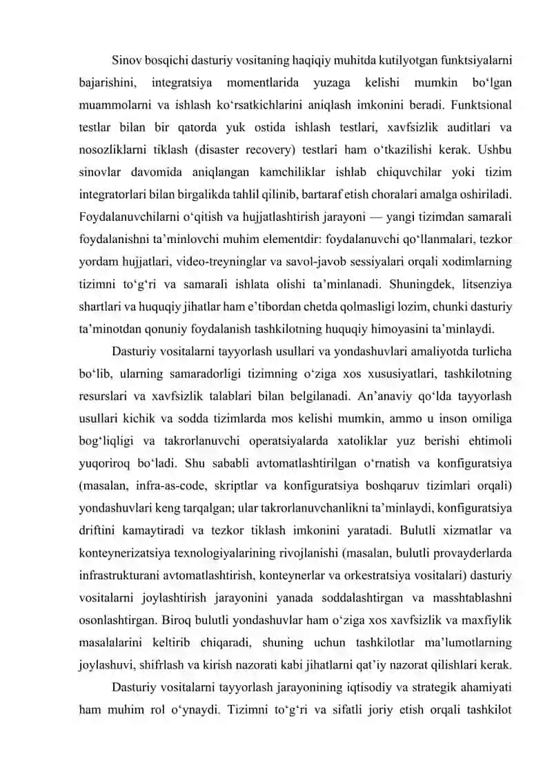 Dasturiy vositalarni foydalanishga tayyorlash usullari tahlili 4