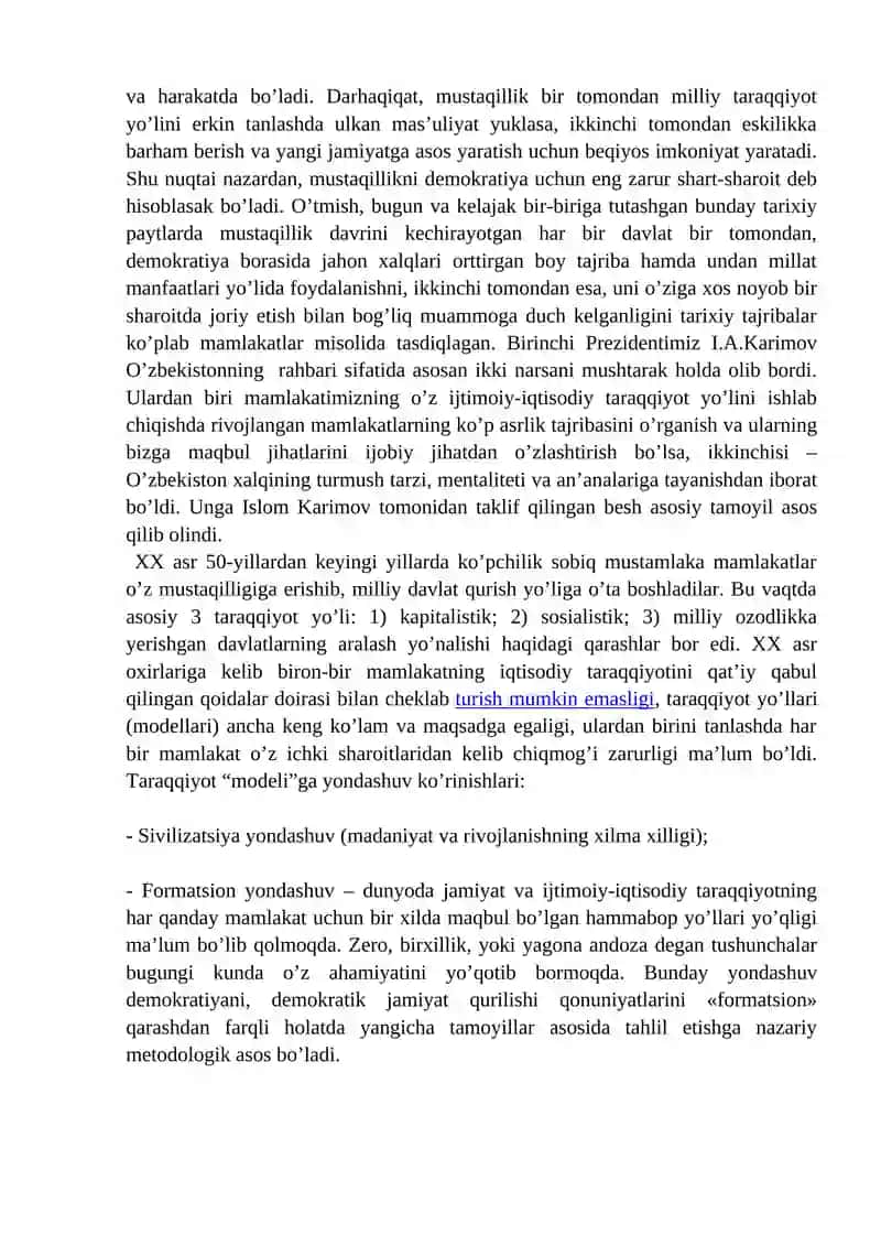 Mustaqil taraqqiyotning dastlabki bosqichidagi muammolar 4