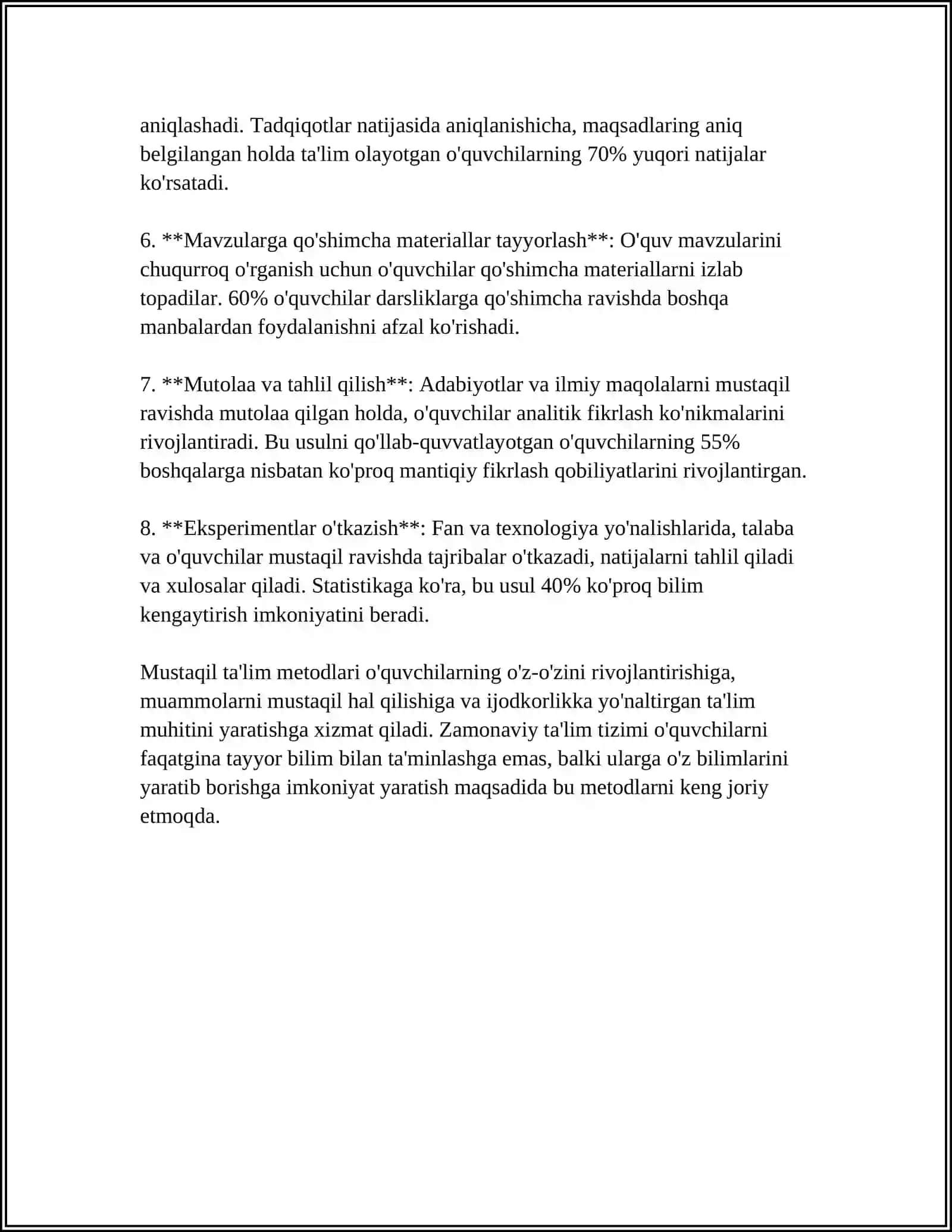 O'QUVCHILARNING MUSTAQIL ISHLARINI TASHKIL ETISH 4
