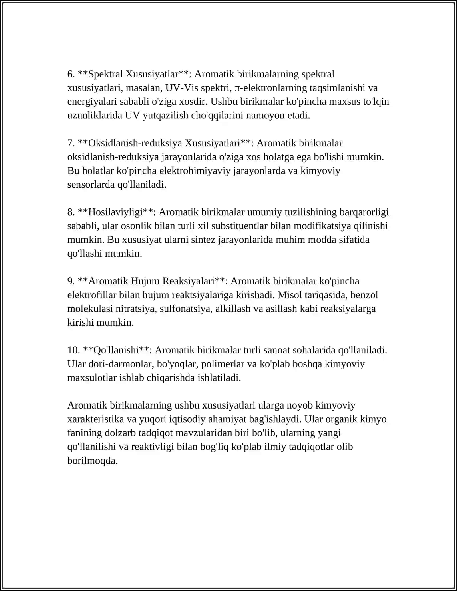 AROMATIK BIRIKMALAR. AROMATIK BIRIKMALARNING SINFLANISHI 4