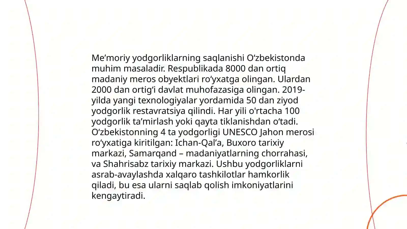 Tarixiy meʼmoriy yodgorliklar va ularning qayta tiklanishi 4