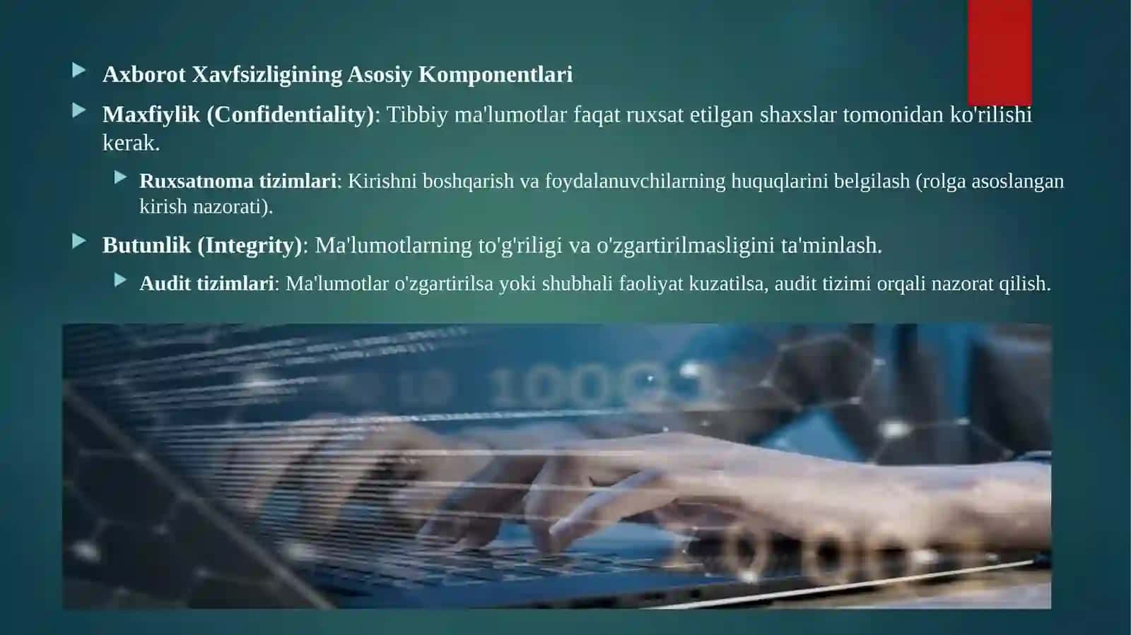 Axborot havfsizligi. Tibbiyotda axborotlarni himoyalash 4