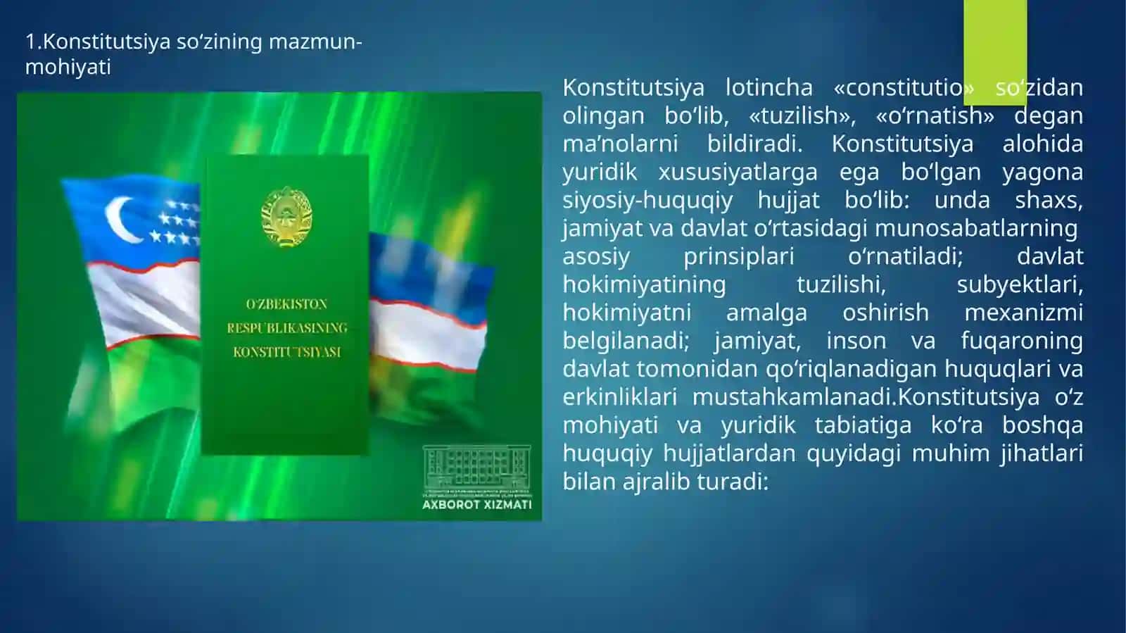 Yangi tahrirdagi Oʻzbekiston Respublikasi Konstitutsiyasi 4
