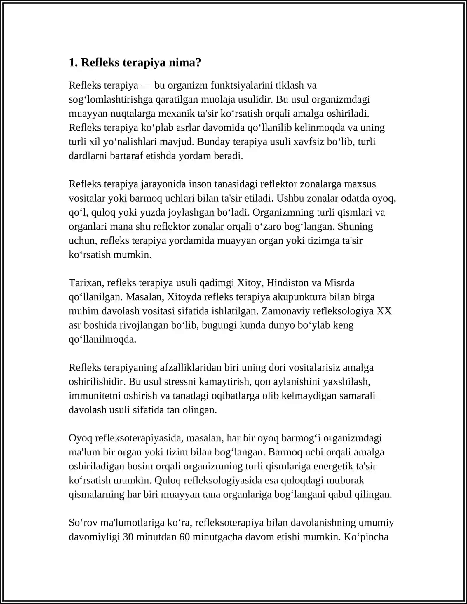 INTERNET TARMOGʻIDA REFLEKS TERAPIYAGA OID 4