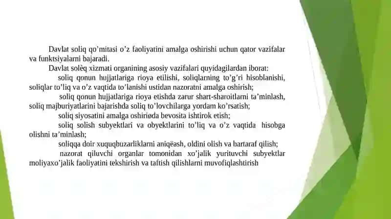 Soliq siyosati (2-ma’ruza mashg’uloti) (Soliq siyosatining ustuvor yo‘nalishlari) 4