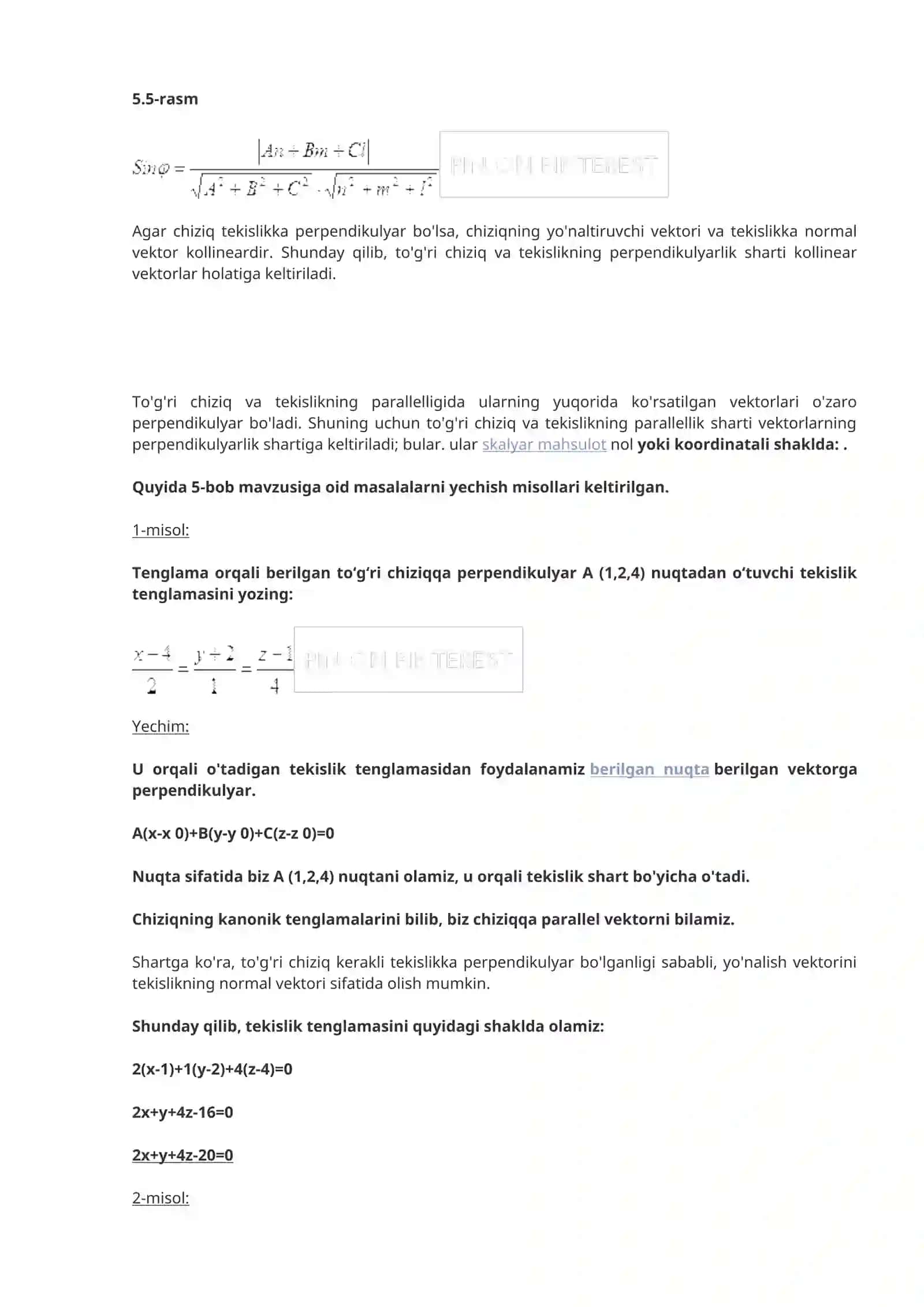 Matematik Analiz Parametrli Berilgan To'g'ri Chiziq Tenglamasi 4