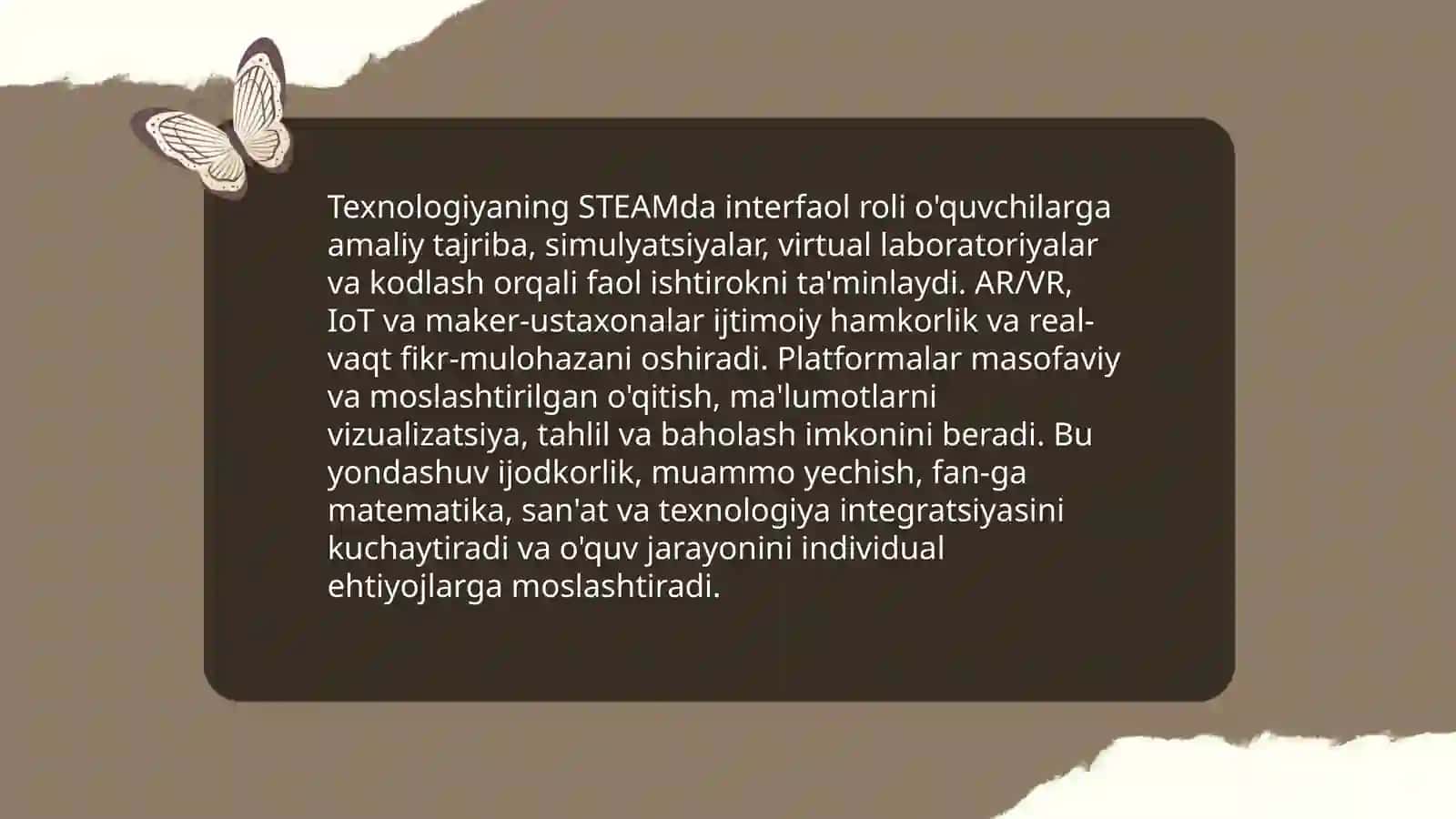 STEAM texnologiyasida "Technology" va uning oʼziga xos xususiyatlari 4