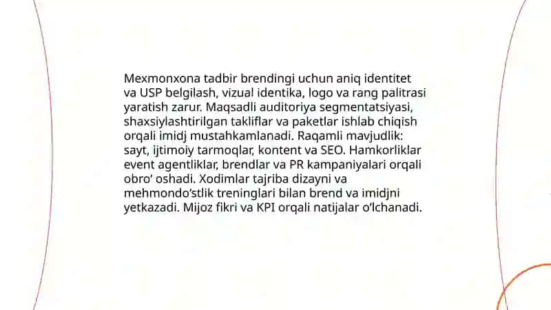 Mexmonxonalarda tadbirlarni tashkil etishda marketing strategiyalarini qo'llash 4
