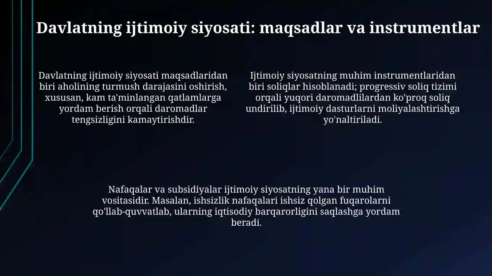 Aholi daromadlari va davlatning ijtimoiy siyosati 4