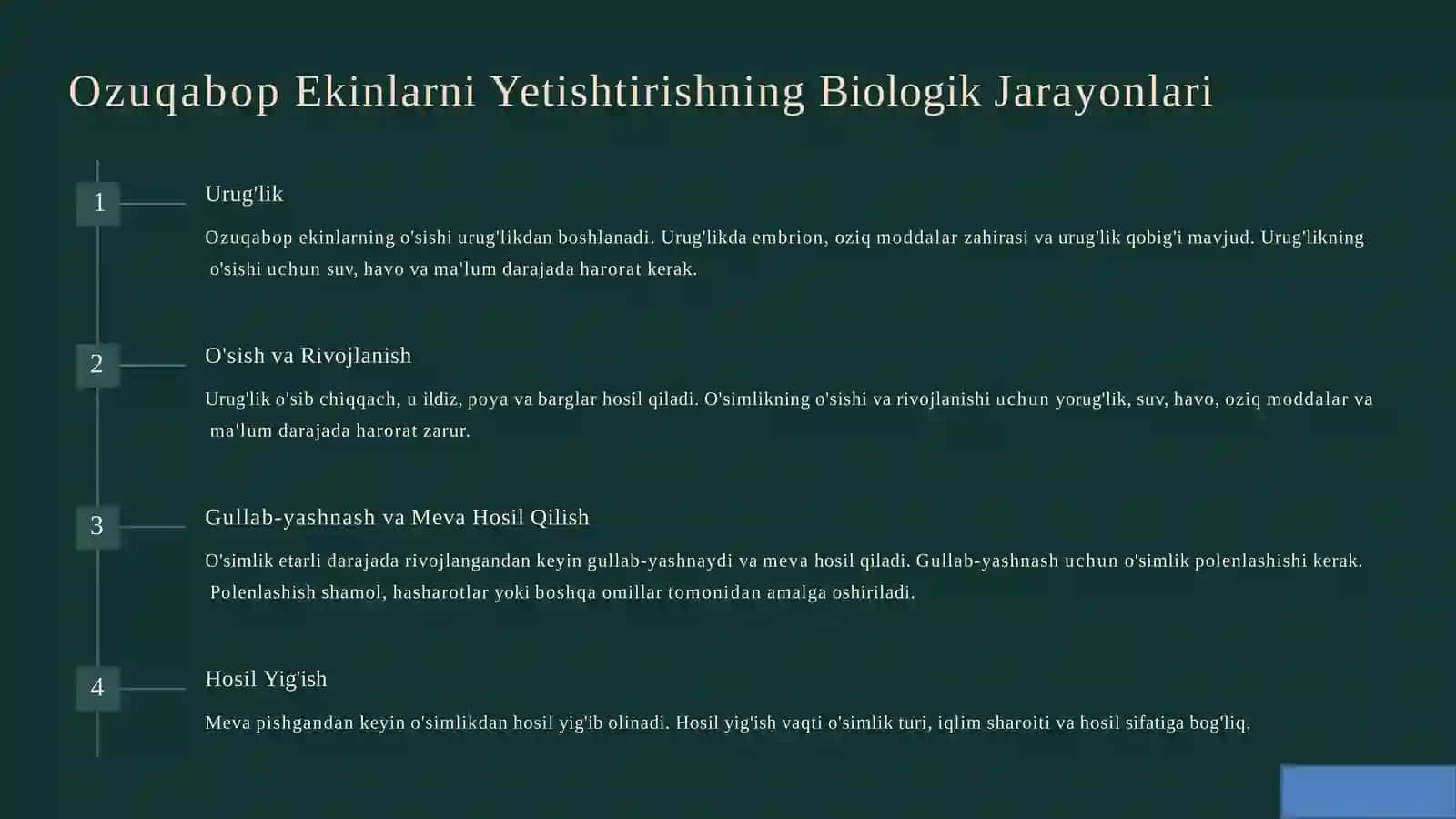 Yil davomida  ozuqabop ekinlaryetishtirishning  biologik asoslari 4