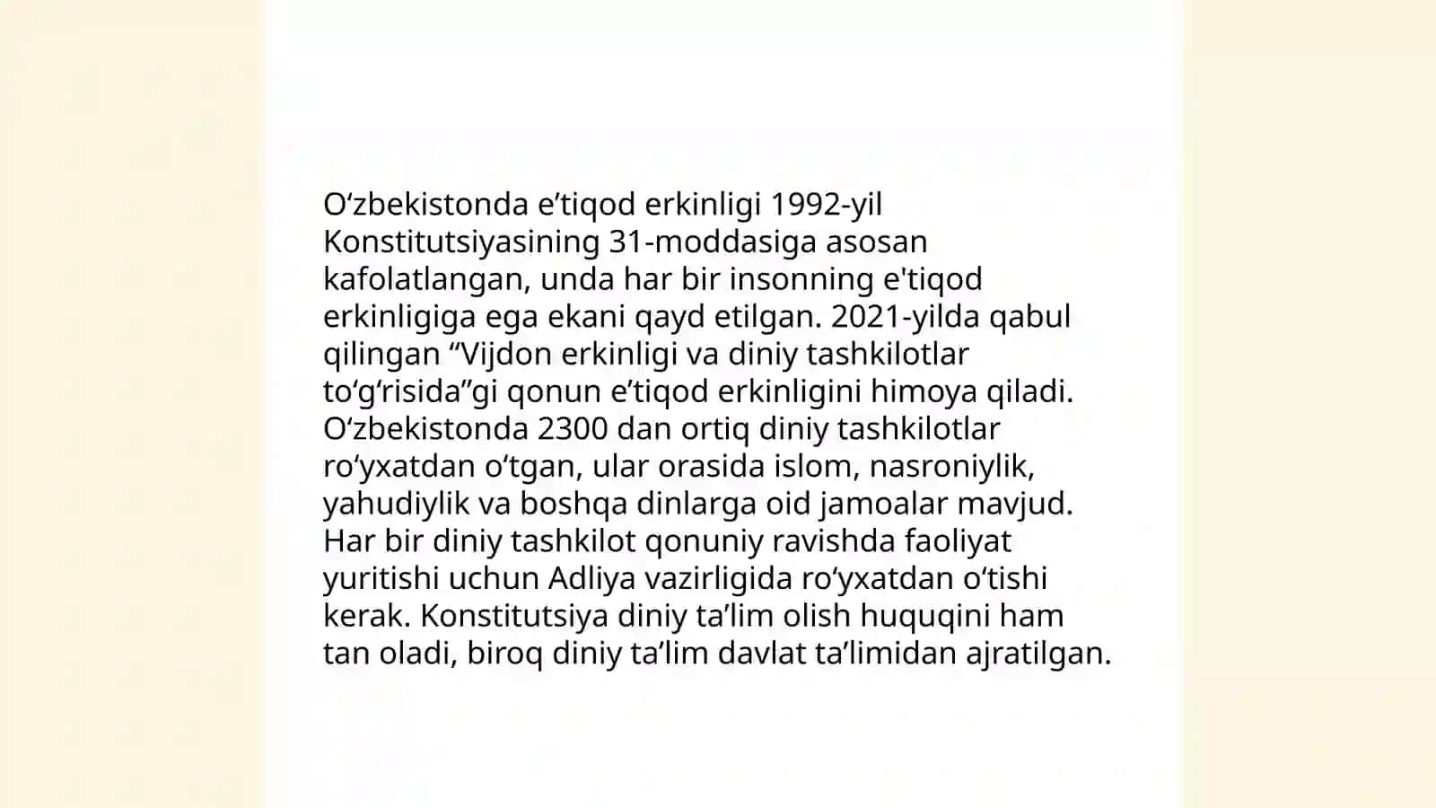 Vijdon va e'tiqod erkinligi 4