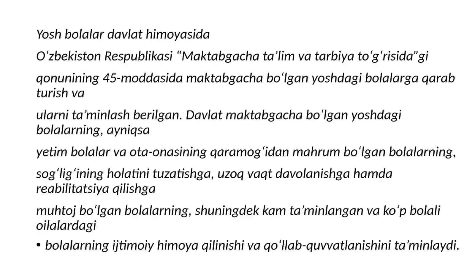 Maktabgacha  yoshdagi  bolalarning  rivojlanishi  va  ta’lim  tarbiyasining  shakillanish  texnologiyalari 4