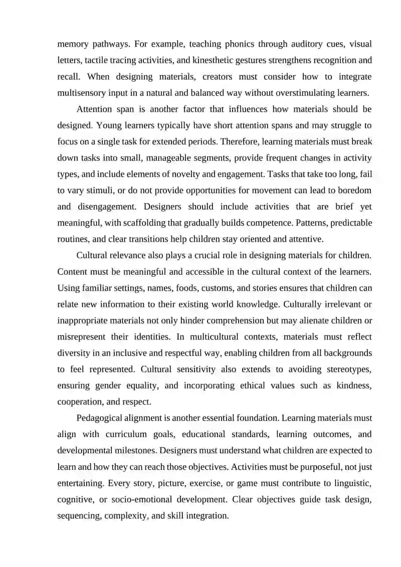 Principles and foundations of designing materials for children 4