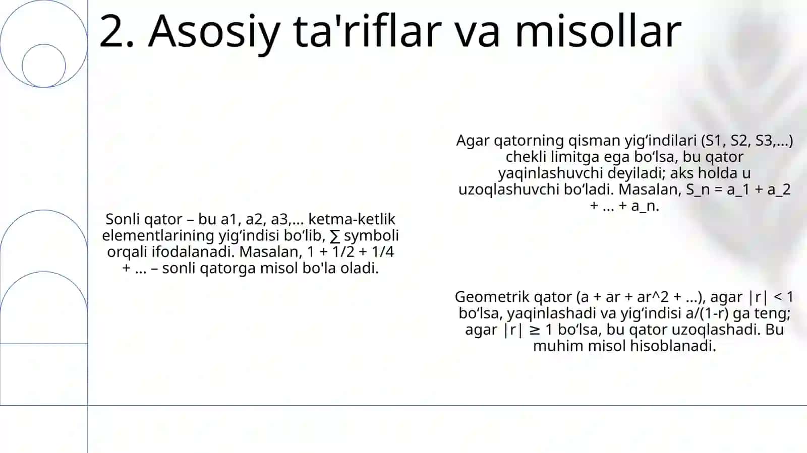 Sonli qatorlar tushunchasi 4