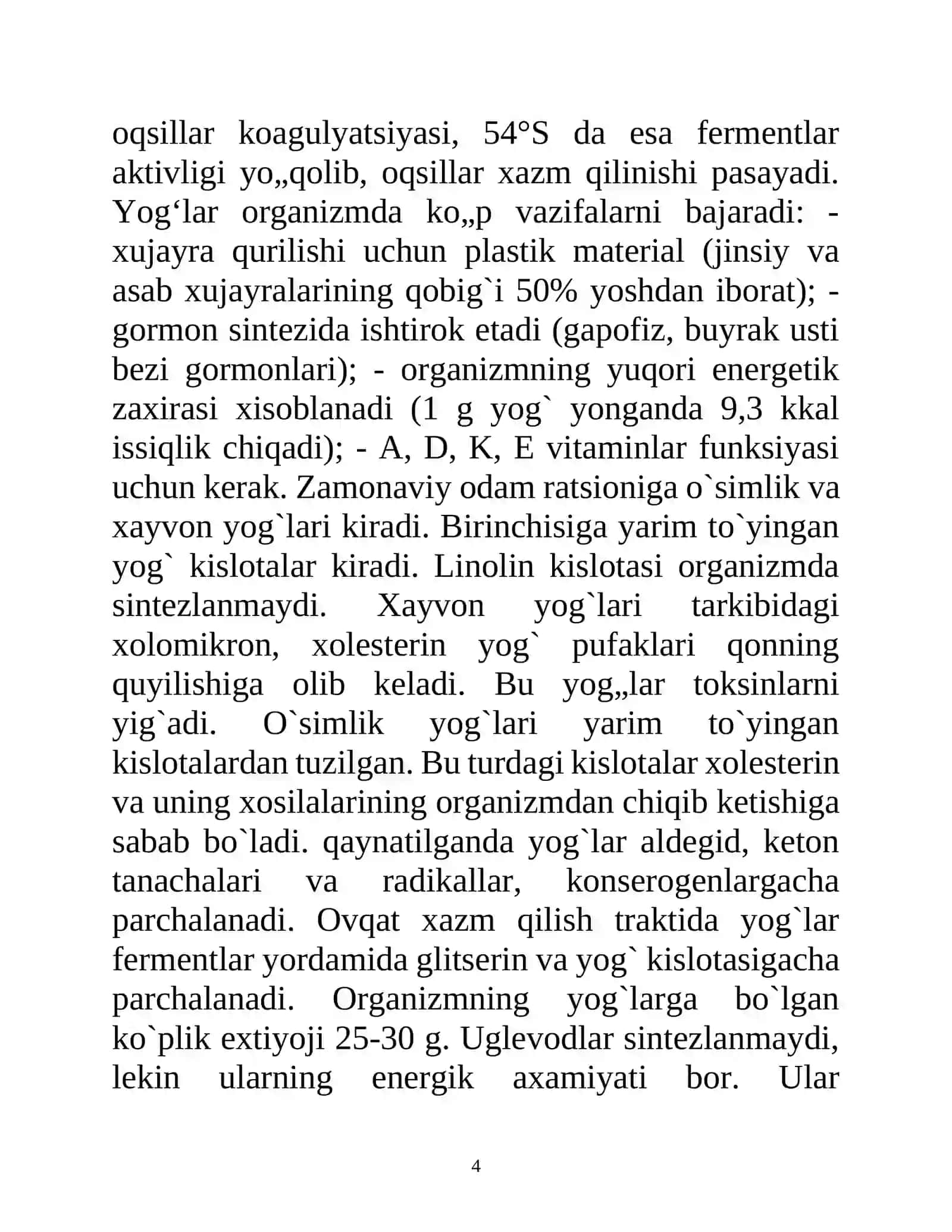 Ozuqaning asosiy komponentlari va ularning mohiyati 4