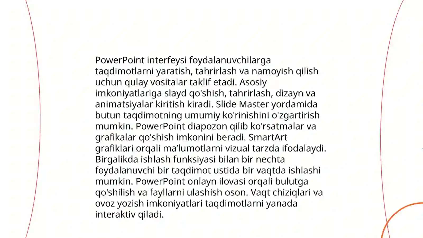 Taqdimot dasturlari (Powerpoint prize fosuskiy va boshqalar 4