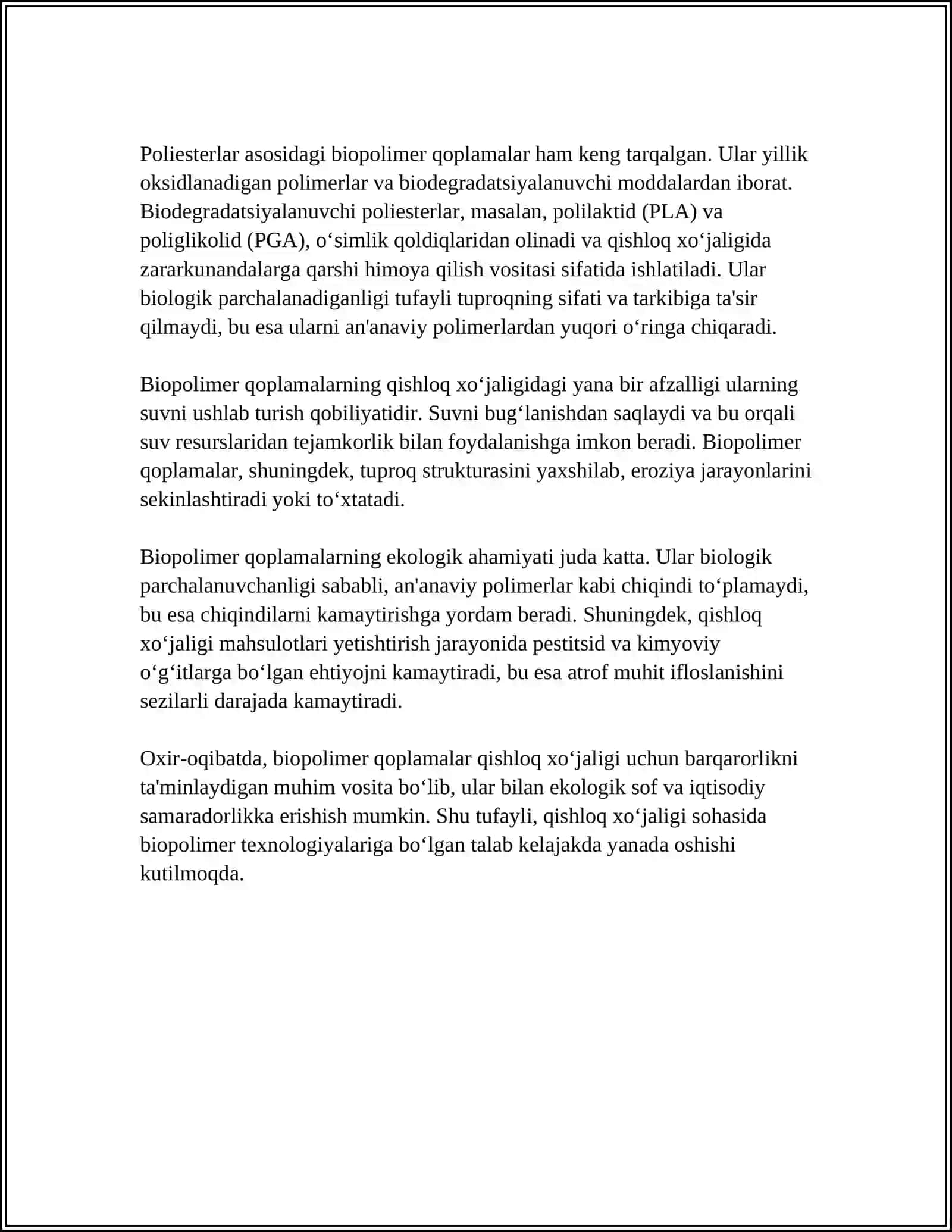 Biopolimer qoplamalarning qishloq xo'jalegida ahamiyati 4