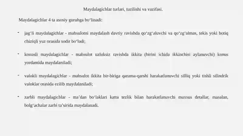 Maydalagichlar (drabilkalar) 4