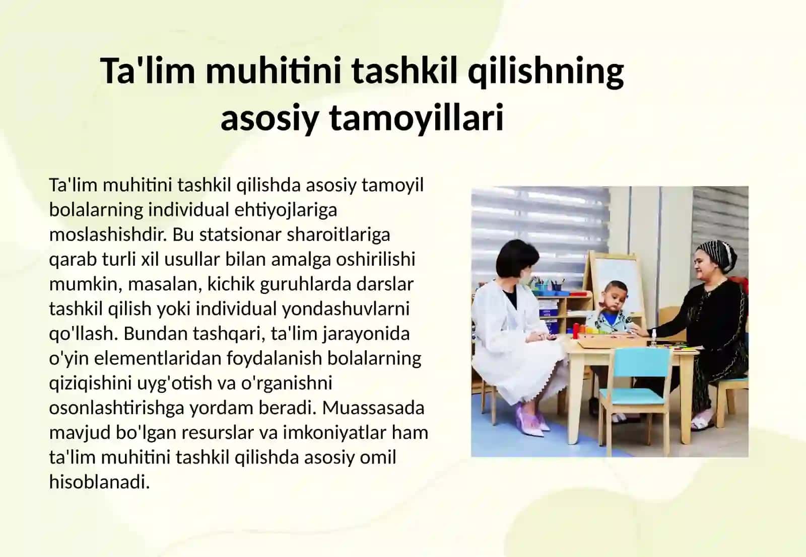 Uzoq muddat davolanayotgan bolalar uchun ta'lim muhitini yaratish va qo'llab-quvvatlash 4
