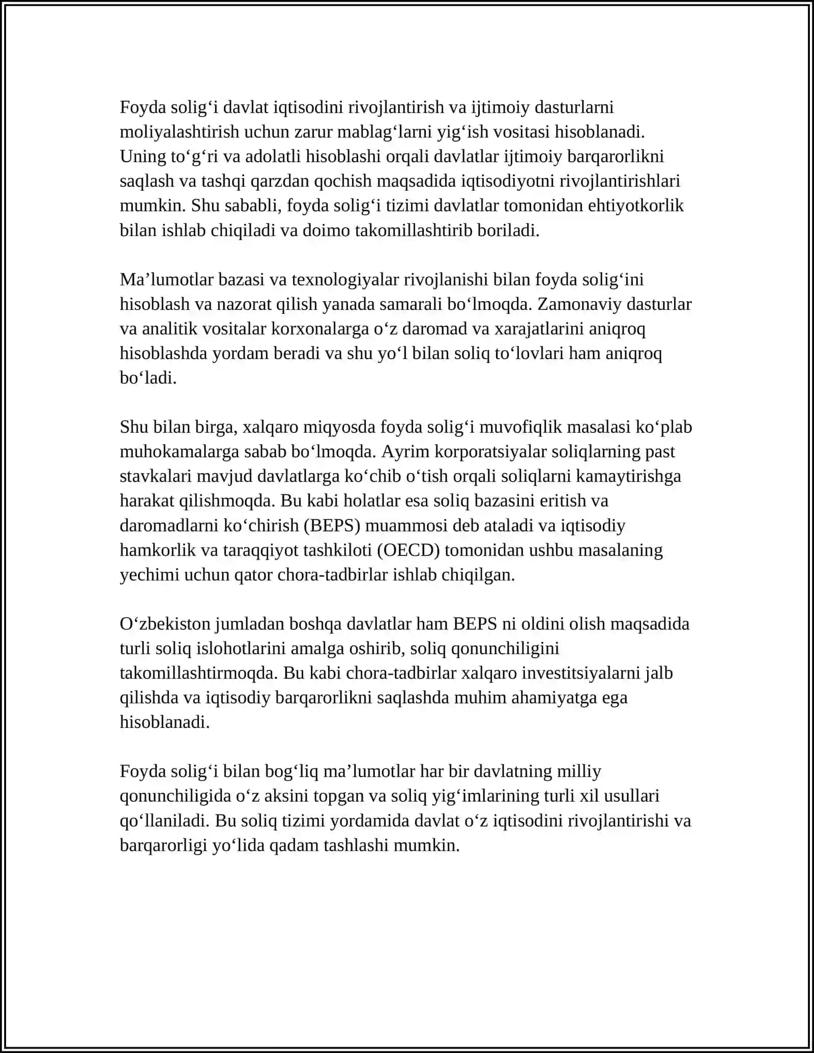 FOYDA SOLIG'INING JAMI DAROMADLARI TARKIBI HAMDA SOLIQ SSOLISHDA HISOBGA OLINMAYDIGAN DAROMADLAR 4