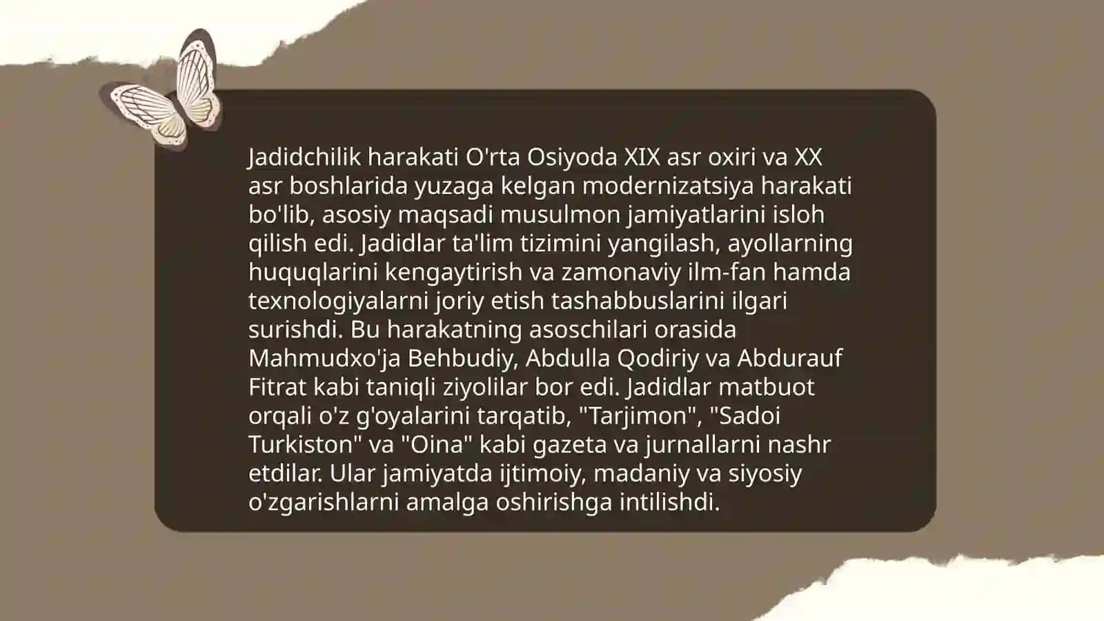 Jadidchilik harakati namoyondalari va ularning faoliyati 4