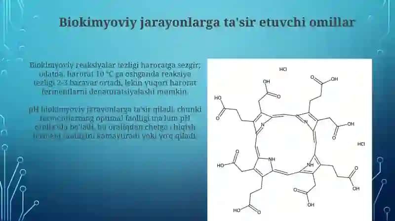 Kimyoviy va biokimyoviy jarayonlarni ta'sir etuvchi faktorlar 4