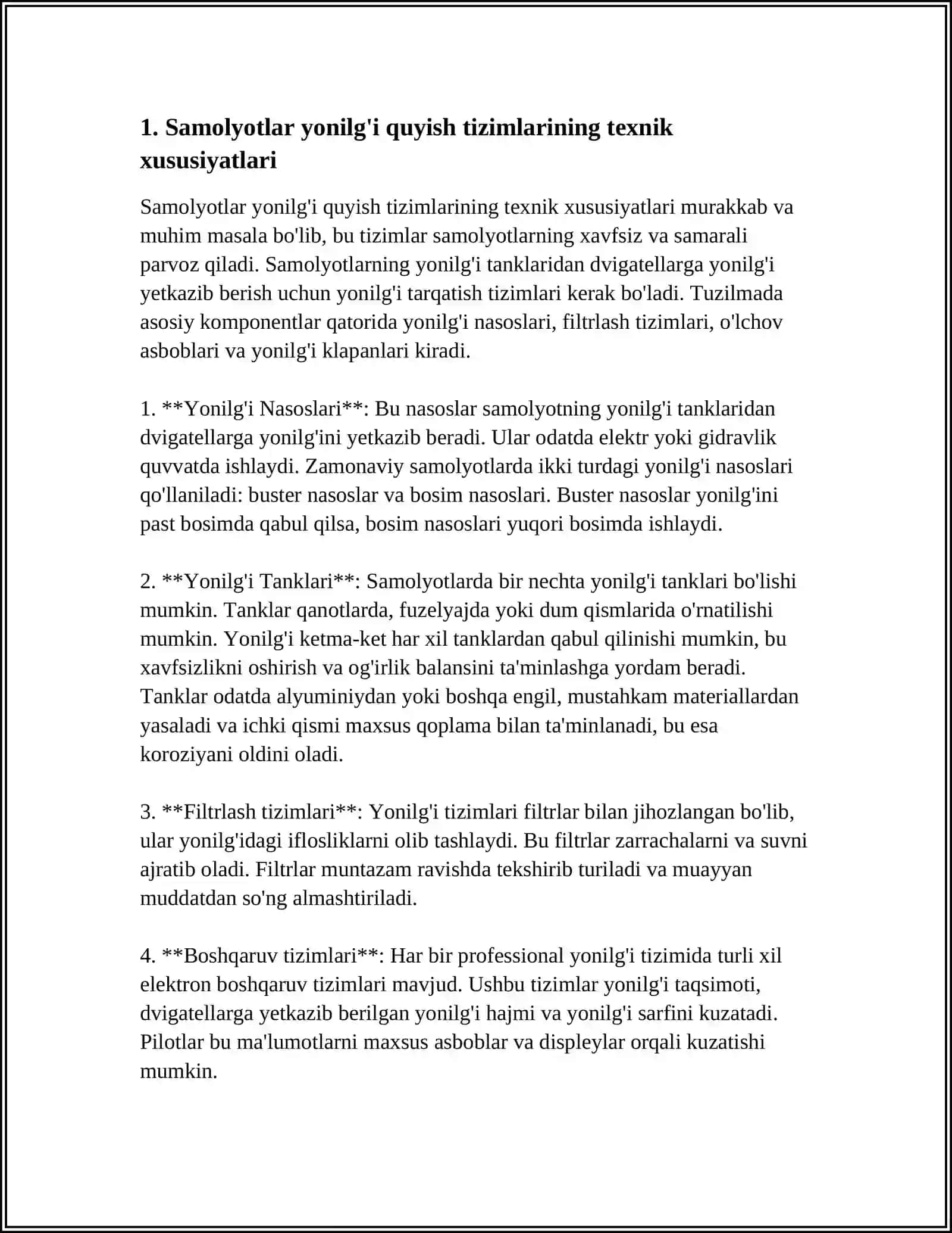 SAMOLYOTLARGA YONILG'I QUYISH TIZIMLARINING XUSUSIYATLARI 4