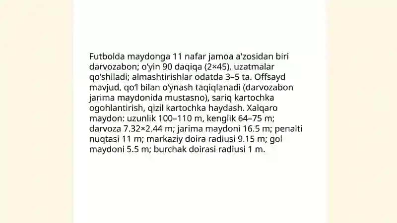 Futbol va yengil atletika boʻyicha taqdimot 4