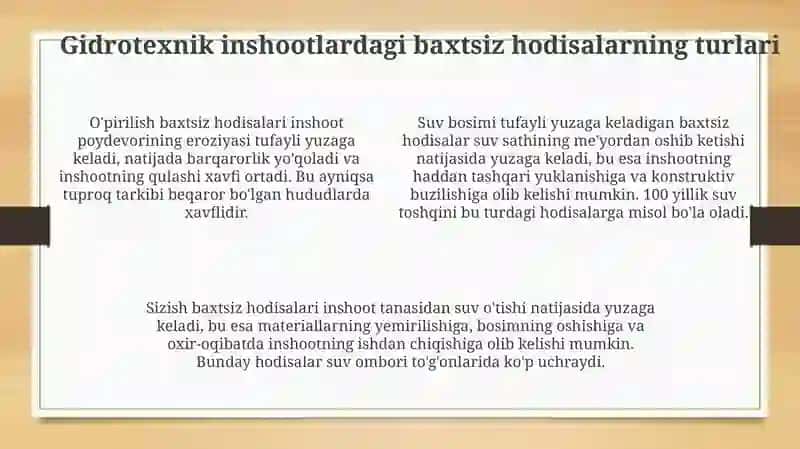 Gidrotexnik ob'yektlaridagi falokatlarning sabablari va turlari 4