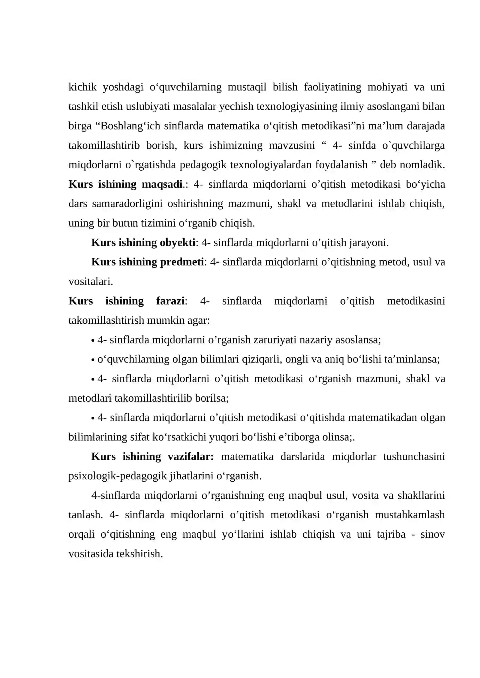 BOSHLANG’ICH SINF O’QUVCHILARIGA MIQDORLARNI O’RGATISH 4