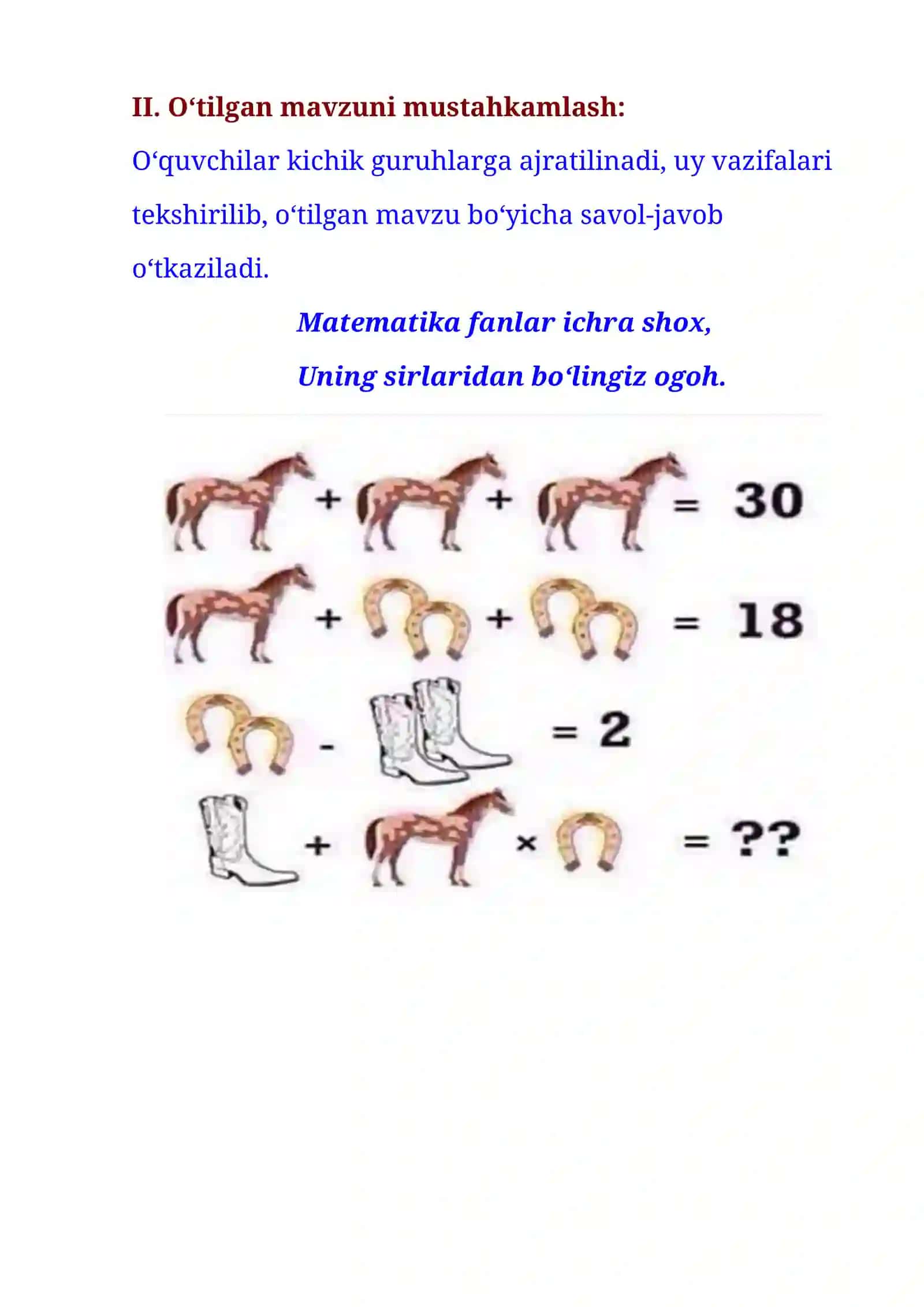 4-sinf Matematika 4 ga bo'lish alomati 1-chorak dars ishlanmasi 4