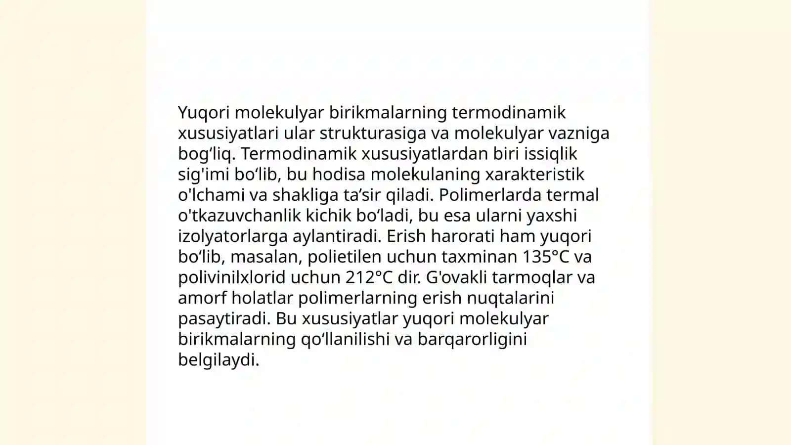 Yuqori Molekulyar Birikmalar Tuzilishi 4