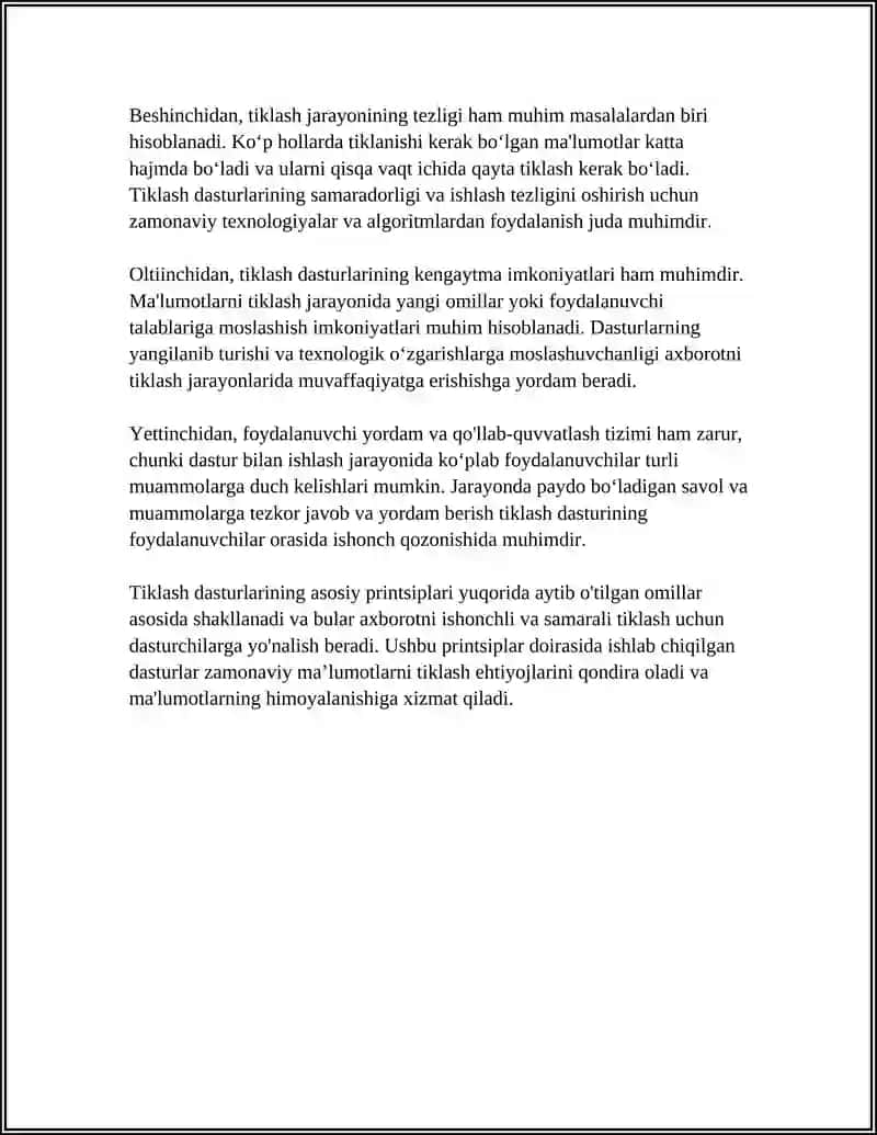 MA’LUMOTLARNI TIKLASHDA DASTURIY TA’MINOTLARNING ASOSIY PRINTSIPLARI 4