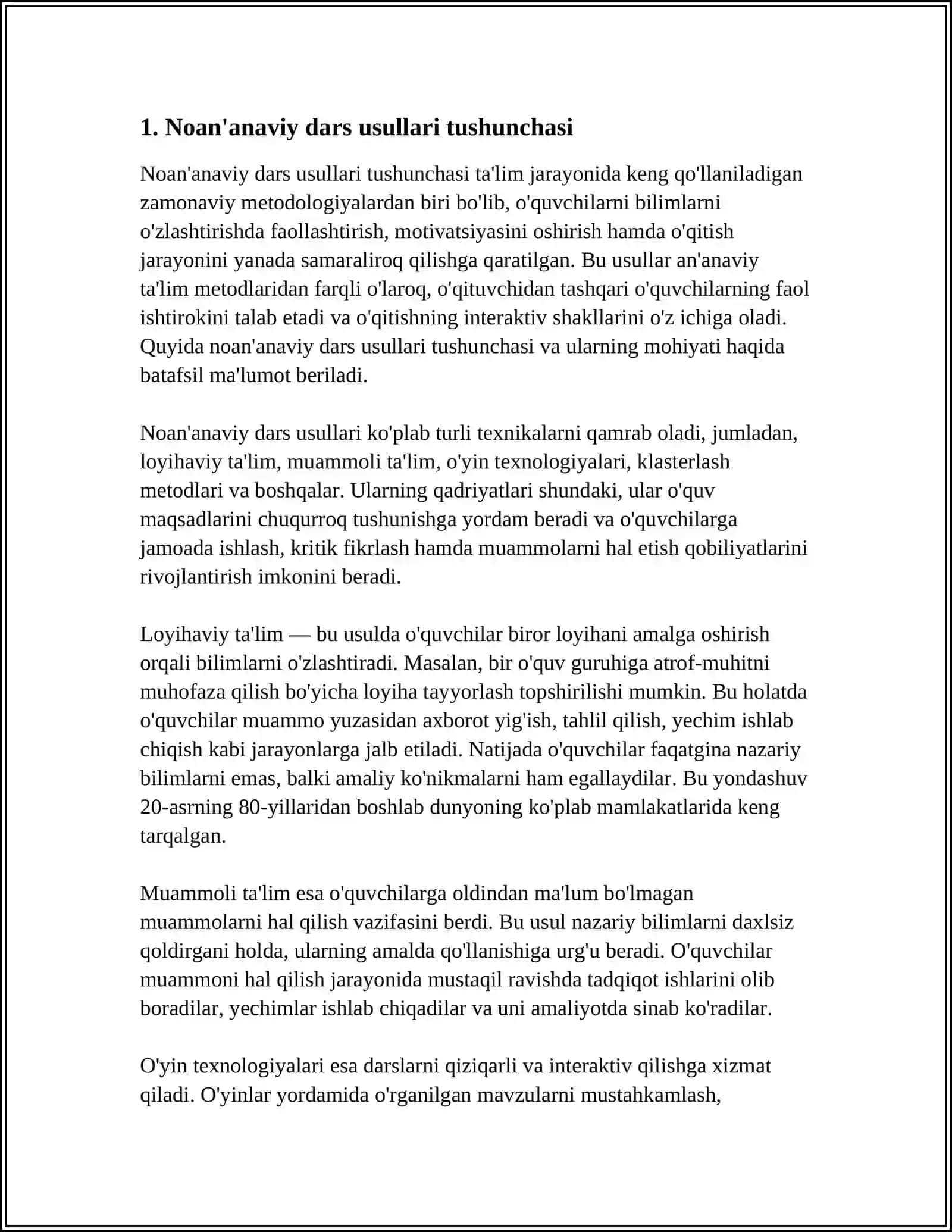 BIOLOGIYA DARSLARIDA NOAN'ANAVIY USULLARNI QOLLASH METODOLOGIYASI 4