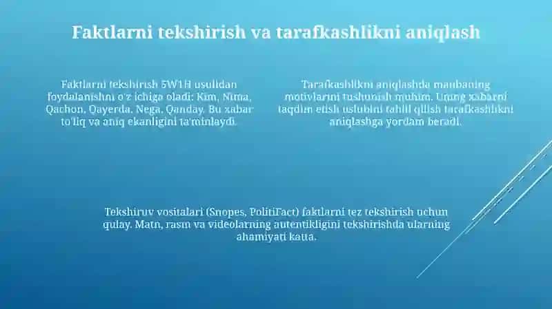 Media vositalarida axborotning tahlili va baxolash 4