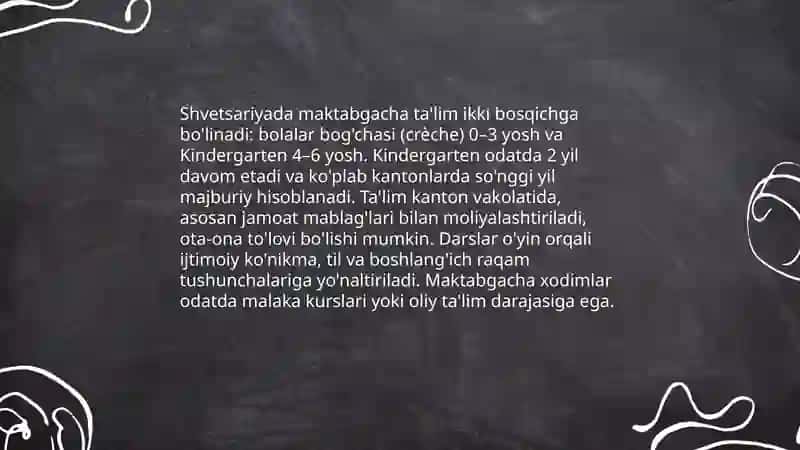 Shvetsariya ta'lim tizimi 4
