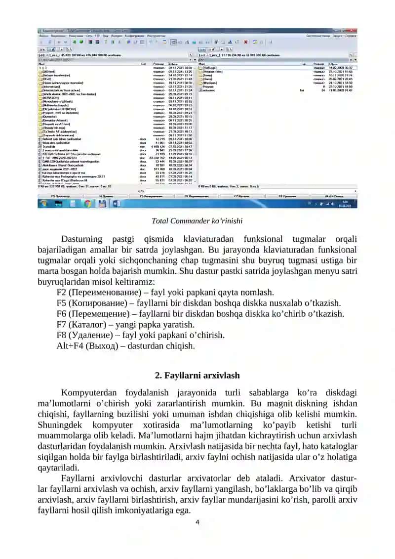 Qobiq dasturlar va arxivatorlar bilan ishlash 4
