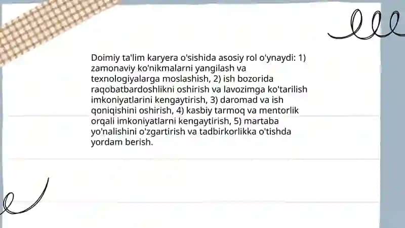 Hayot davomida talim muvaffaqiyat vositasi sifatida 4