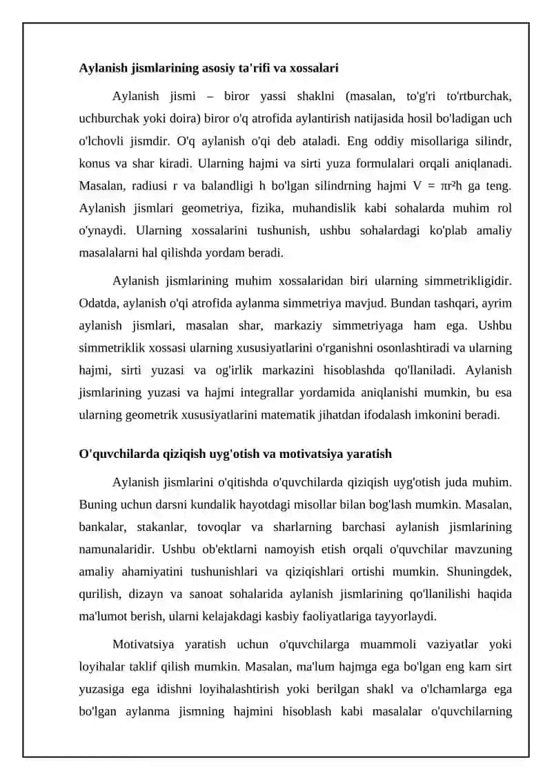Geometriya kursida aylanma jismlarning kombinatsiyasini o'qitish metodikasi 4