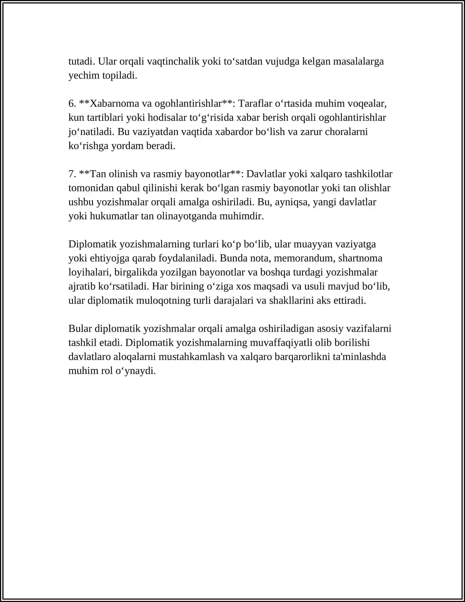 Diplomatik yozishmalar tushunchasi va vazifalari 4